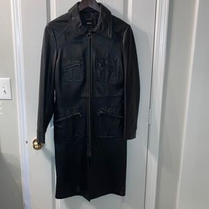 Mango Leather Trench Coat